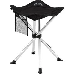 CAMPZ Aluminium 4 Legs Folding Stool Black/grey