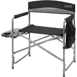 CAMPZ Folding Chair With Side Table Black/grey