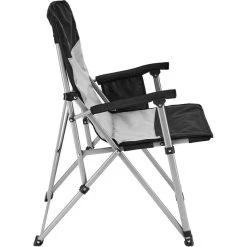 CAMPZ Folding Chair With Steel Armrests Black/grey -Seatosummit shop campz folding chair with steel armrests black grey 3