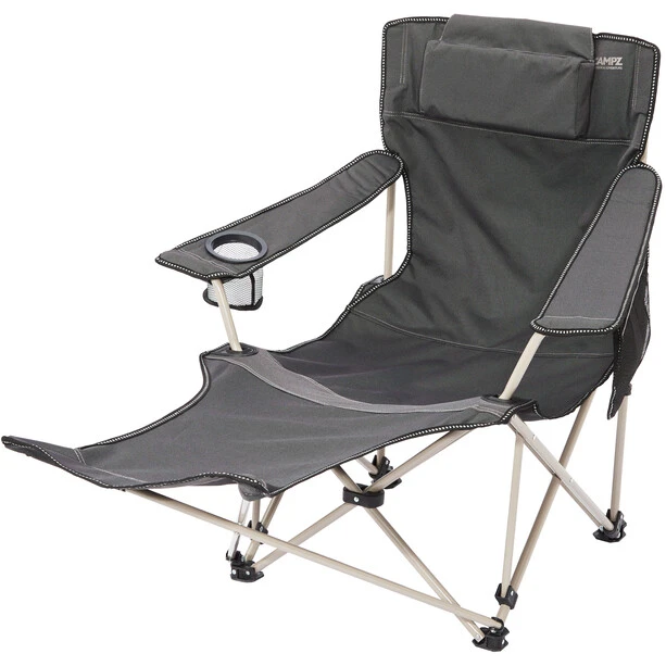 CAMPZ Lounger Folding Chair With Footrest Anthracite/grey 3 CAMPZ Lounger Folding Chair With Footrest Anthracite/grey