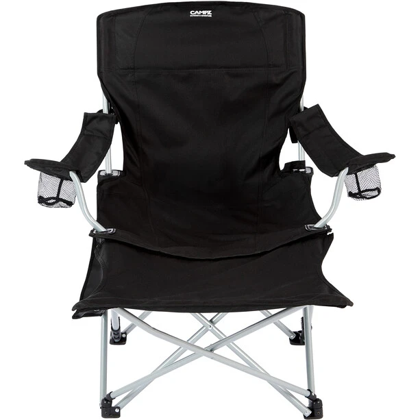 CAMPZ Lounger Folding Chair With Detachable Footrest Black/grey 4 CAMPZ Lounger Folding Chair With Detachable Footrest Black/grey - Image 2