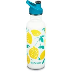Klean Kanteen Classic Bottle 800ml With Sport Cap Lemons