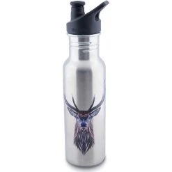 Klean Kanteen Classic Deer Bottle 532ml With Sport Cap Brushed Stainless