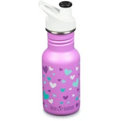 Klean Kanteen Classic Narrow Bottle 355ml With Sport Cap Kids Orchid Hearts
