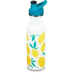 Klean Kanteen Classic Narrow Bottle 532ml With Sport Cap Lemons -Seatosummit shop klean kanteen classic narrow bottle 532ml with sport cap lemons 2
