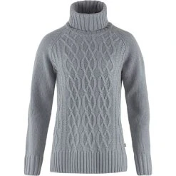 FJÄLLRÄVEN Övik Cable Knit Roller Neck W