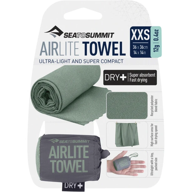 Sea To Summit Airlite Towel XXS Sage 4 Sea To Summit Airlite Towel XXS Sage - Image 2